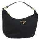 PRADA Shoulder Bag Nylon Black Gold Auth yk20004V-1