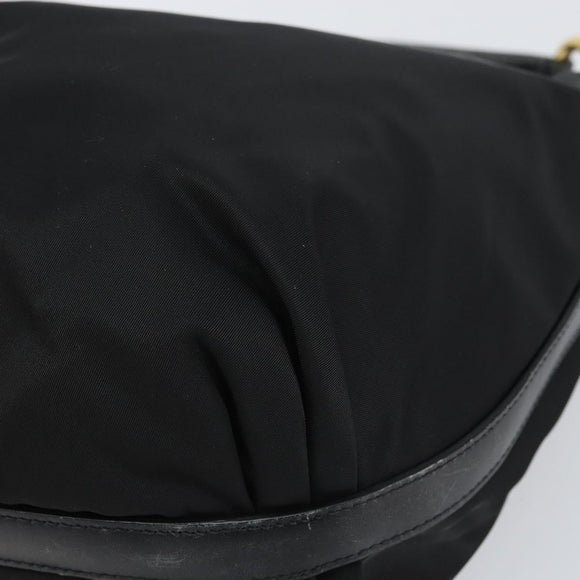 PRADA Shoulder Bag Nylon Black Gold Auth yk20004V