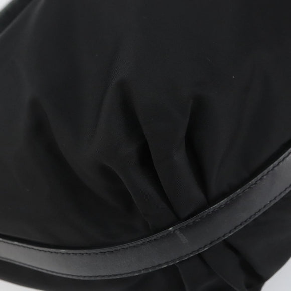 PRADA Shoulder Bag Nylon Black Gold Auth yk20004V