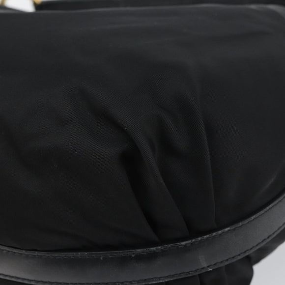 PRADA Shoulder Bag Nylon Black Gold Auth yk20004V