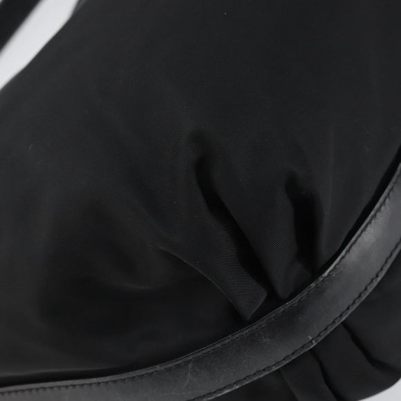 PRADA Shoulder Bag Nylon Black Gold Auth yk20004V