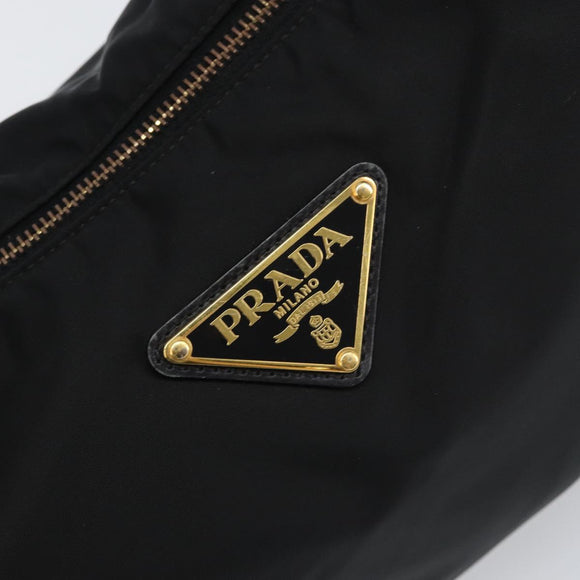 PRADA Shoulder Bag Nylon Black Gold Auth yk20004V