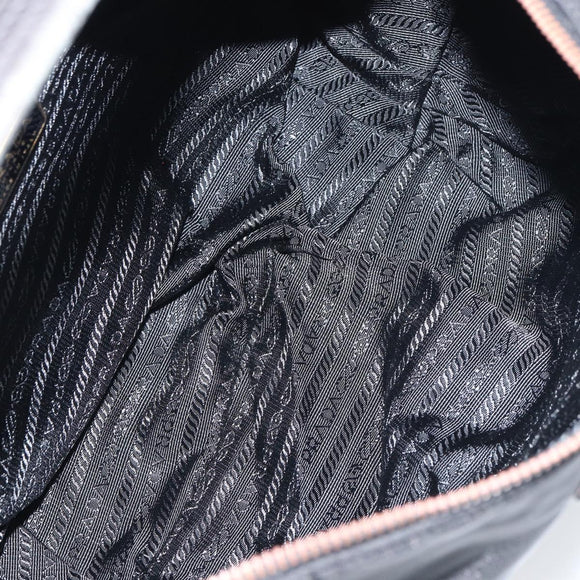 PRADA Shoulder Bag Nylon Black Gold Auth yk20004V