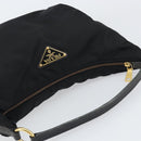 PRADA Shoulder Bag Nylon Black Gold Auth yk20004V-6