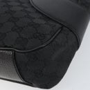GUCCI GG Canvas Shoulder Bag Black Silver 113012 Auth yk20005V-10