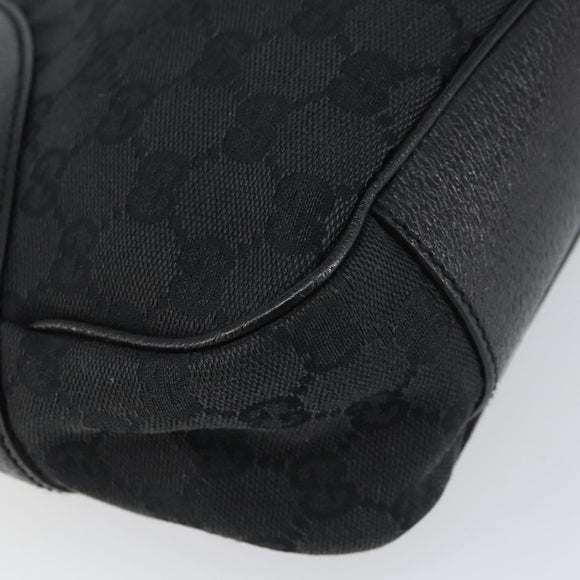 GUCCI GG Canvas Shoulder Bag Black Silver 113012 Auth yk20005V
