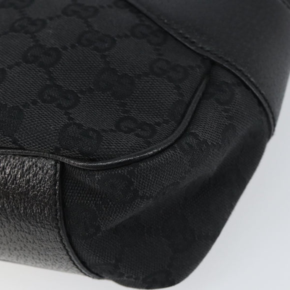 GUCCI GG Canvas Shoulder Bag Black Silver 113012 Auth yk20005V