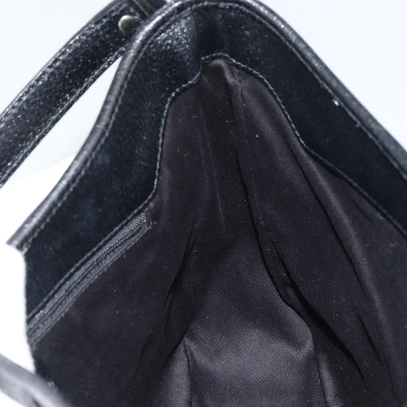 GUCCI GG Canvas Shoulder Bag Black Silver 113012 Auth yk20005V