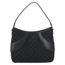 GUCCI GG Canvas Shoulder Bag Black Silver 113012 Auth yk20005V-2