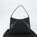 GUCCI GG Canvas Shoulder Bag Black Silver 113012 Auth yk20005V-22