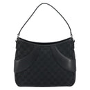 GUCCI GG Canvas Shoulder Bag Black Silver 113012 Auth yk20005V-3