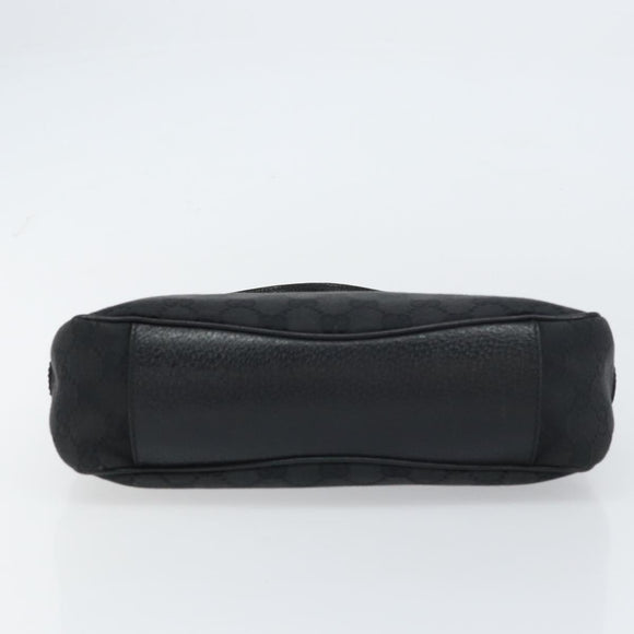 GUCCI GG Canvas Shoulder Bag Black Silver 113012 Auth yk20005V