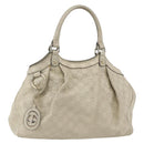 GUCCI Guccissima GG Canvas Sukey Hand Bag Leather White Gold 211944 Auth yk20007-1