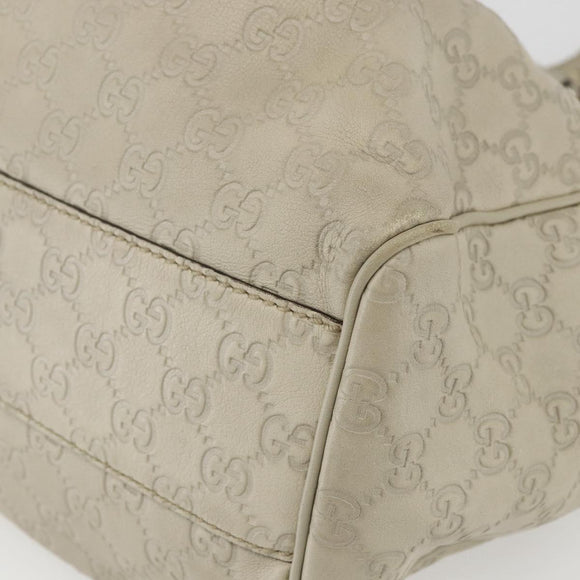 GUCCI Guccissima GG Canvas Sukey Hand Bag Leather White Gold 211944 Auth yk20007