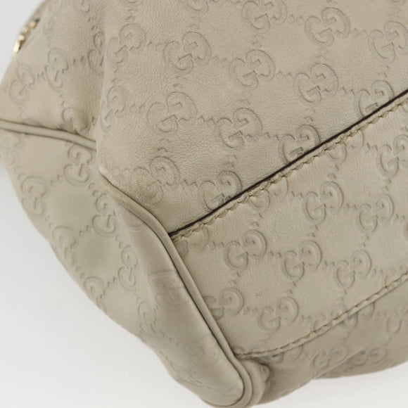 GUCCI Guccissima GG Canvas Sukey Hand Bag Leather White Gold 211944 Auth yk20007