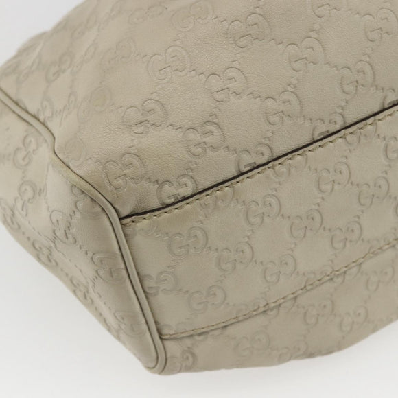 GUCCI Guccissima GG Canvas Sukey Hand Bag Leather White Gold 211944 Auth yk20007