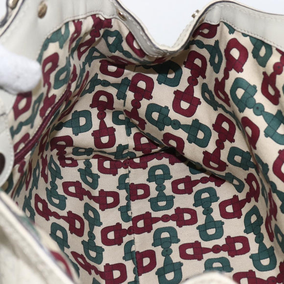 GUCCI Guccissima GG Canvas Sukey Hand Bag Leather White Gold 211944 Auth yk20007