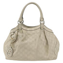 GUCCI Guccissima GG Canvas Sukey Hand Bag Leather White Gold 211944 Auth yk20007-13