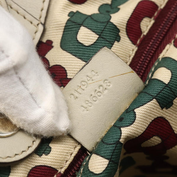 GUCCI Guccissima GG Canvas Sukey Hand Bag Leather White Gold 211944 Auth yk20007