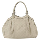 GUCCI Guccissima GG Canvas Sukey Hand Bag Leather White Gold 211944 Auth yk20007-2