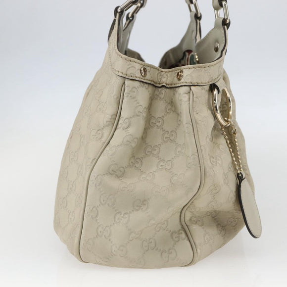 GUCCI Guccissima GG Canvas Sukey Hand Bag Leather White Gold 211944 Auth yk20007