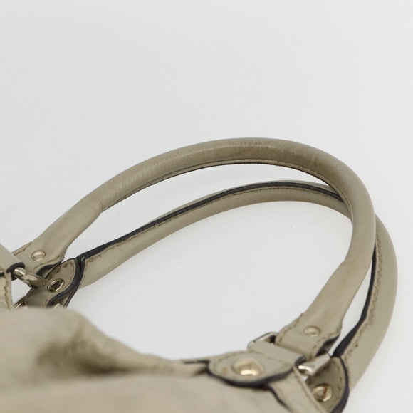 GUCCI Guccissima GG Canvas Sukey Hand Bag Leather White Gold 211944 Auth yk20007
