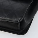 VERSACE Hand Bag Leather Black Gold Auth yk20008-8