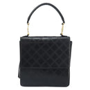 VERSACE Hand Bag Leather Black Gold Auth yk20008-13