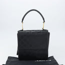 VERSACE Hand Bag Leather Black Gold Auth yk20008-12