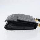 VERSACE Hand Bag Leather Black Gold Auth yk20008-3
