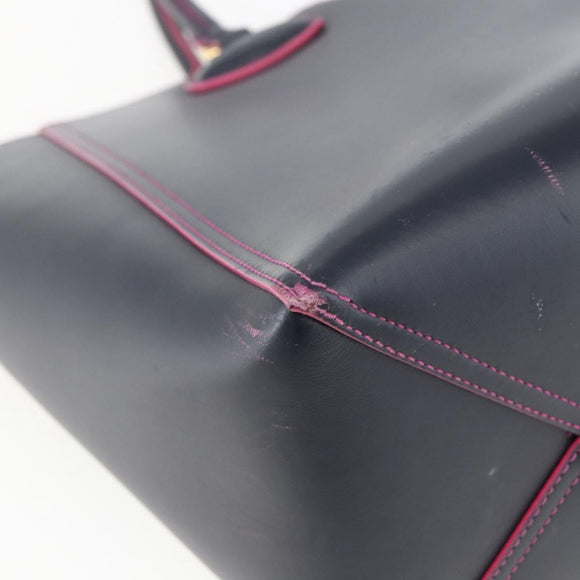 LOEWE Anagram Tote Bag Leather Black Gold Auth yk20013