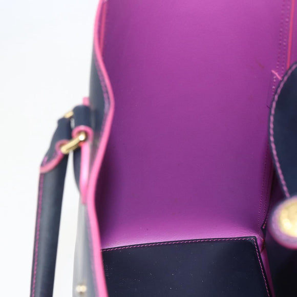 LOEWE Anagram Tote Bag Leather Black Gold Auth yk20013