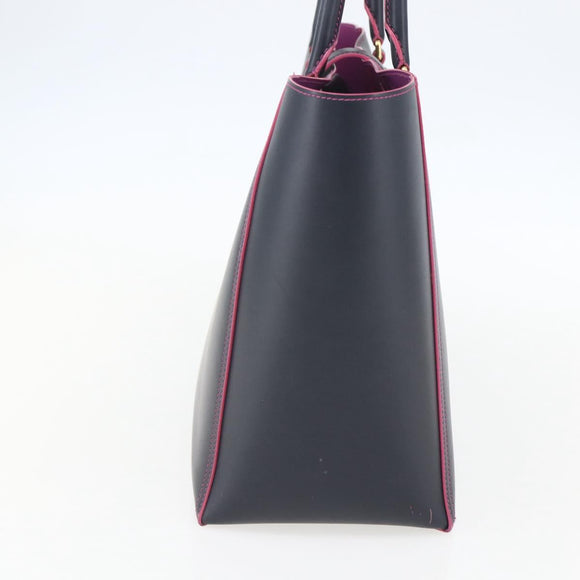 LOEWE Anagram Tote Bag Leather Black Gold Auth yk20013