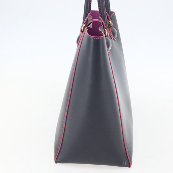 LOEWE Anagram Tote Bag Leather Black Gold Auth yk20013