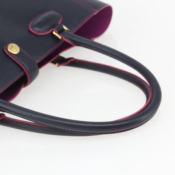 LOEWE Anagram Tote Bag Leather Black Gold Auth yk20013