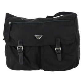 PRADA Shoulder Bag Nylon Black Silver Auth yk20014 - 0