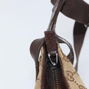 GUCCI GG Canvas Shoulder Bag Beige Silver 122793 Auth yk20016-15