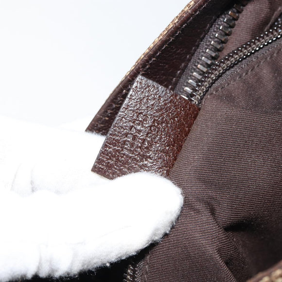 GUCCI GG Canvas Shoulder Bag Beige Silver 122793 Auth yk20016