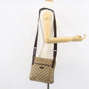 GUCCI GG Canvas Shoulder Bag Beige Silver 122793 Auth yk20016-24