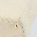Christian Dior Canage Hand Bag Lamb Skin White Gold Auth yk20018-12