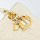 Christian Dior Canage Hand Bag Lamb Skin White Gold Auth yk20018-14