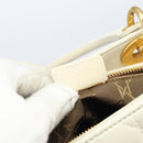 Christian Dior Canage Hand Bag Lamb Skin White Gold Auth yk20018-22