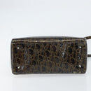Christian Dior Trotter Canvas Hand Bag Enamel 2way Brown Silver Auth yk20020-5
