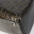 Christian Dior Trotter Canvas Hand Bag Enamel 2way Brown Silver Auth yk20020-16