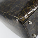 Christian Dior Trotter Canvas Hand Bag Enamel 2way Brown Silver Auth yk20020-17