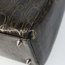 Christian Dior Trotter Canvas Hand Bag Enamel 2way Brown Silver Auth yk20020-18