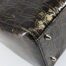 Christian Dior Trotter Canvas Hand Bag Enamel 2way Brown Silver Auth yk20020-9