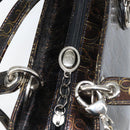 Christian Dior Trotter Canvas Hand Bag Enamel 2way Brown Silver Auth yk20020-20
