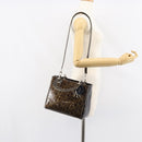 Christian Dior Trotter Canvas Hand Bag Enamel 2way Brown Silver Auth yk20020-26
