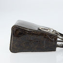 Christian Dior Trotter Canvas Hand Bag Enamel 2way Brown Silver Auth yk20020-3